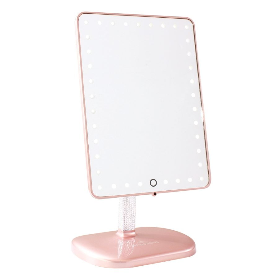 TOUCH PRO LED MAKEUP MIRROR WITH WIRELESS BLUETOOTH AUDIO+SPEAKERPHONE \u0026 USB CHARGER IN ROSE GOLD